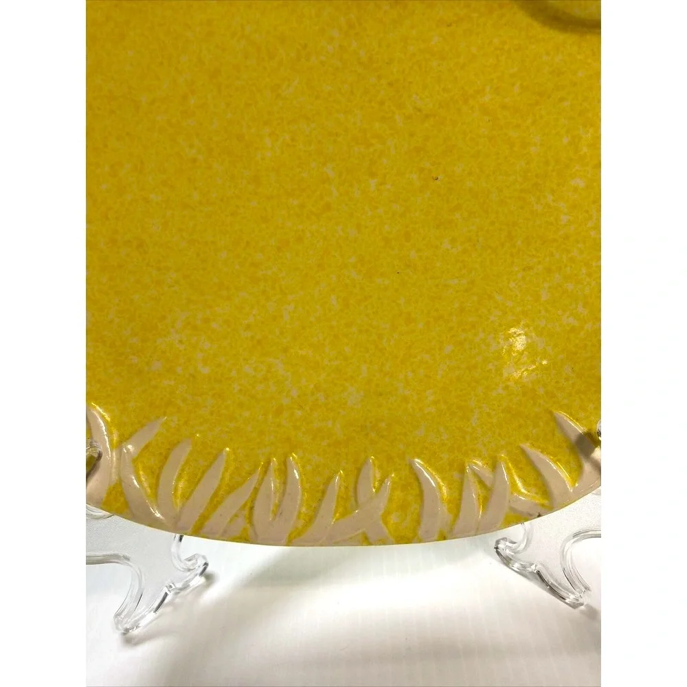 TREASURE CRAFT Yellow Duck Speckled Serving Platter Plate Decor Easter Vintage